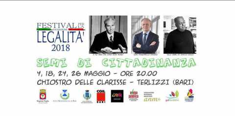 Terlizzi, nel Chiostro delle Clarisse quattro incontri per il Festival per la Legalit